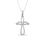 Diamond Cross Pendant 1/20 ct tw in Sterling Silver