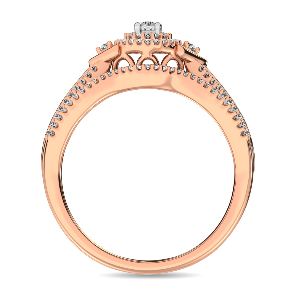Diamond Bridal Ring 1/4 ct tw in Round-cut 10K in Rose Gold