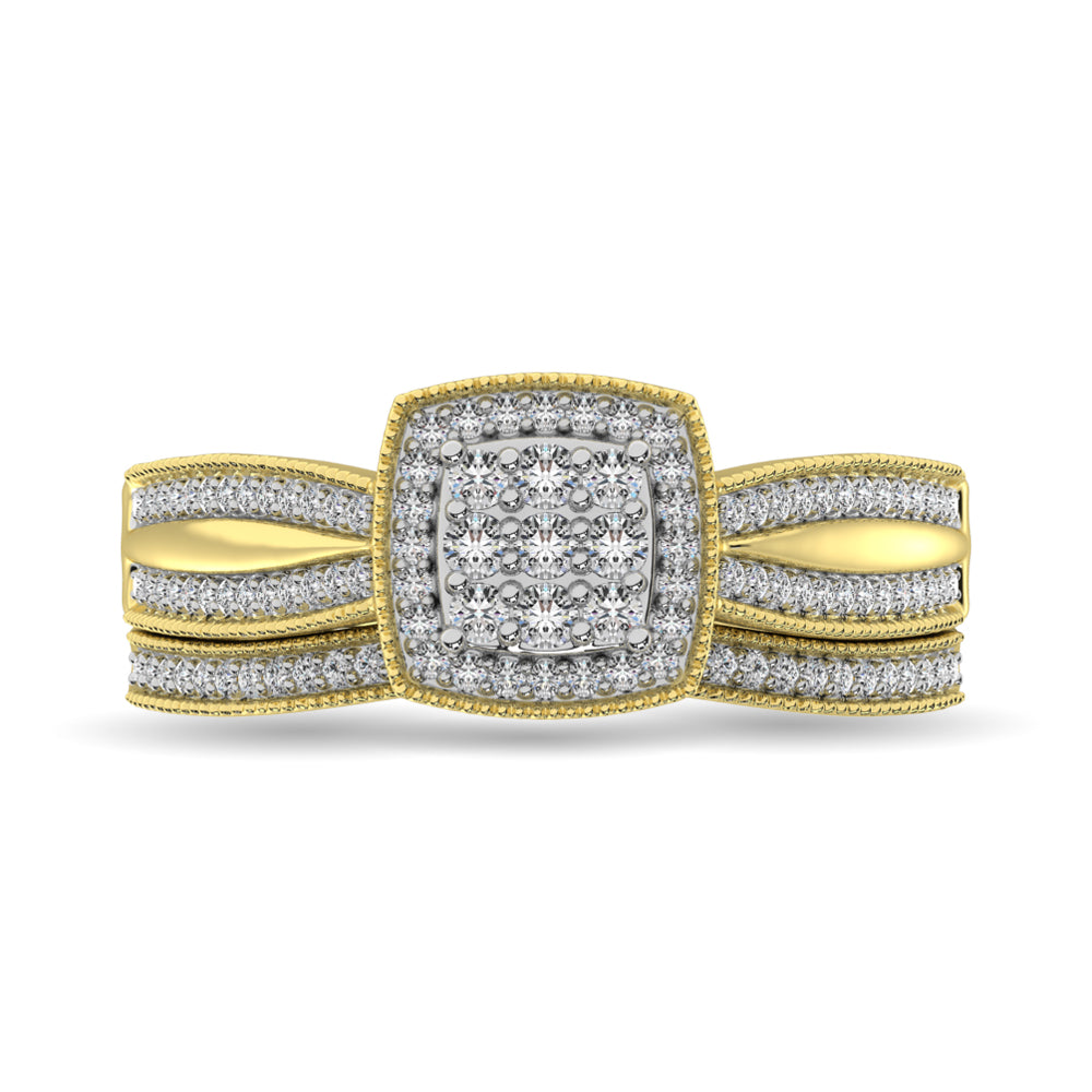Diamond Bridal Ring 1/4 ct tw in Round-cut 10K in Yellow Gold