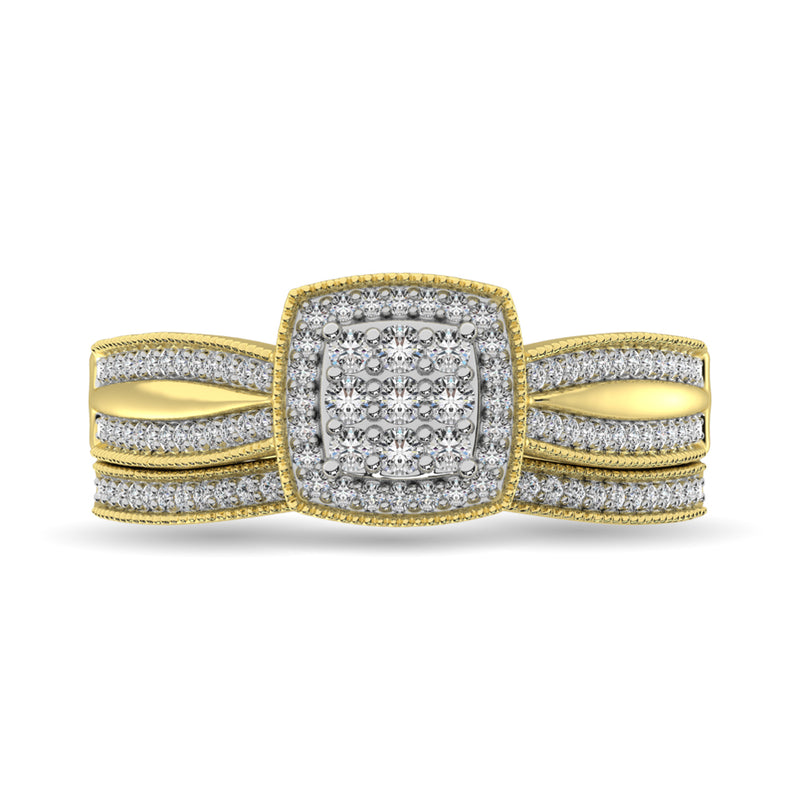 Diamond Bridal Ring 1/4 ct tw in Round-cut 10K in Yellow Gold