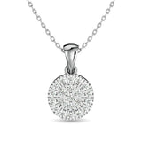 Diamond Round Shape Pendant 1/5 ct tw in 10K White Gold