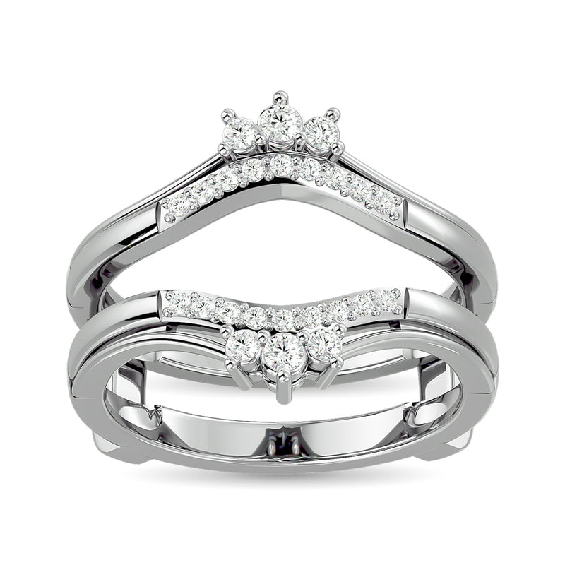 Diamond Guard Ring 1/4 ct tw in 10K White Gold
