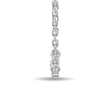 Diamond Round & Straight Buggete Fashion Necklace 1/8 ct tw in 14K White Gold