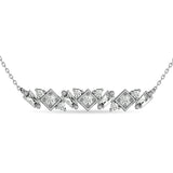 Diamond Round and Tapper Fashion Necklace 1/5 ct tw in 10K White Gold