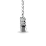 Diamond Round and Tapper Fashion Necklace 1/5 ct tw in 10K White Gold