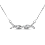 Diamond Round Cut  Fashion Necklace 1/6 ct tw in 10K White Gold