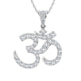 Diamond 1/4 Ct.Tw. Om Pendant in 10K White Gold