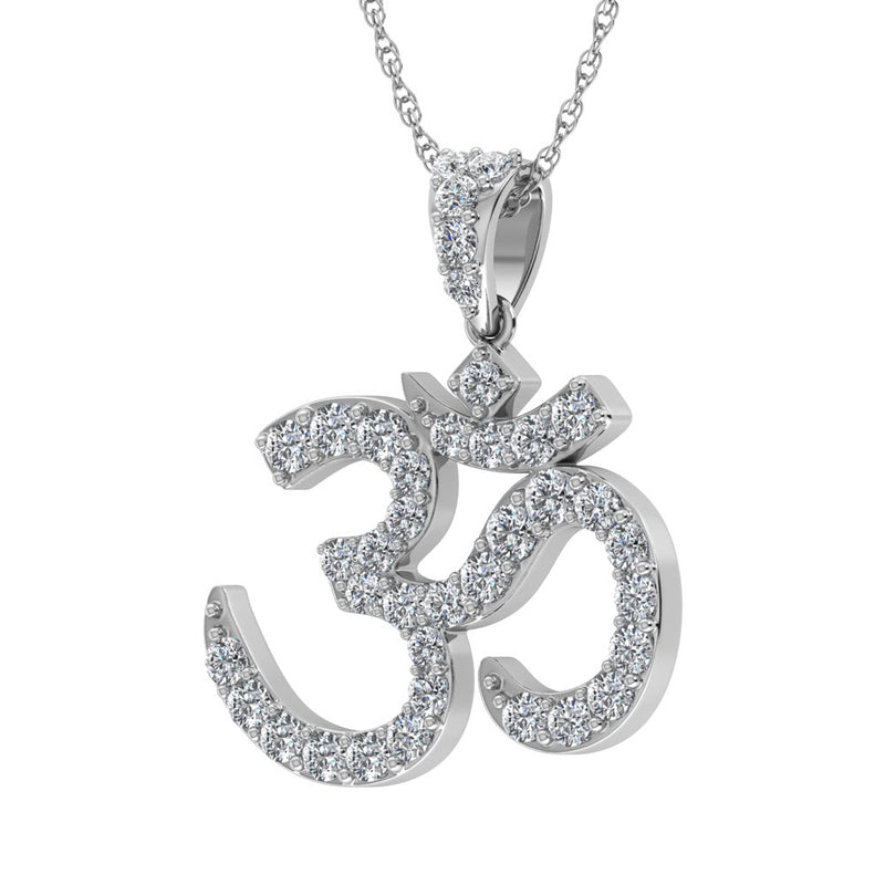 Diamond 1/4 Ct.Tw. Om Pendant in 10K White Gold