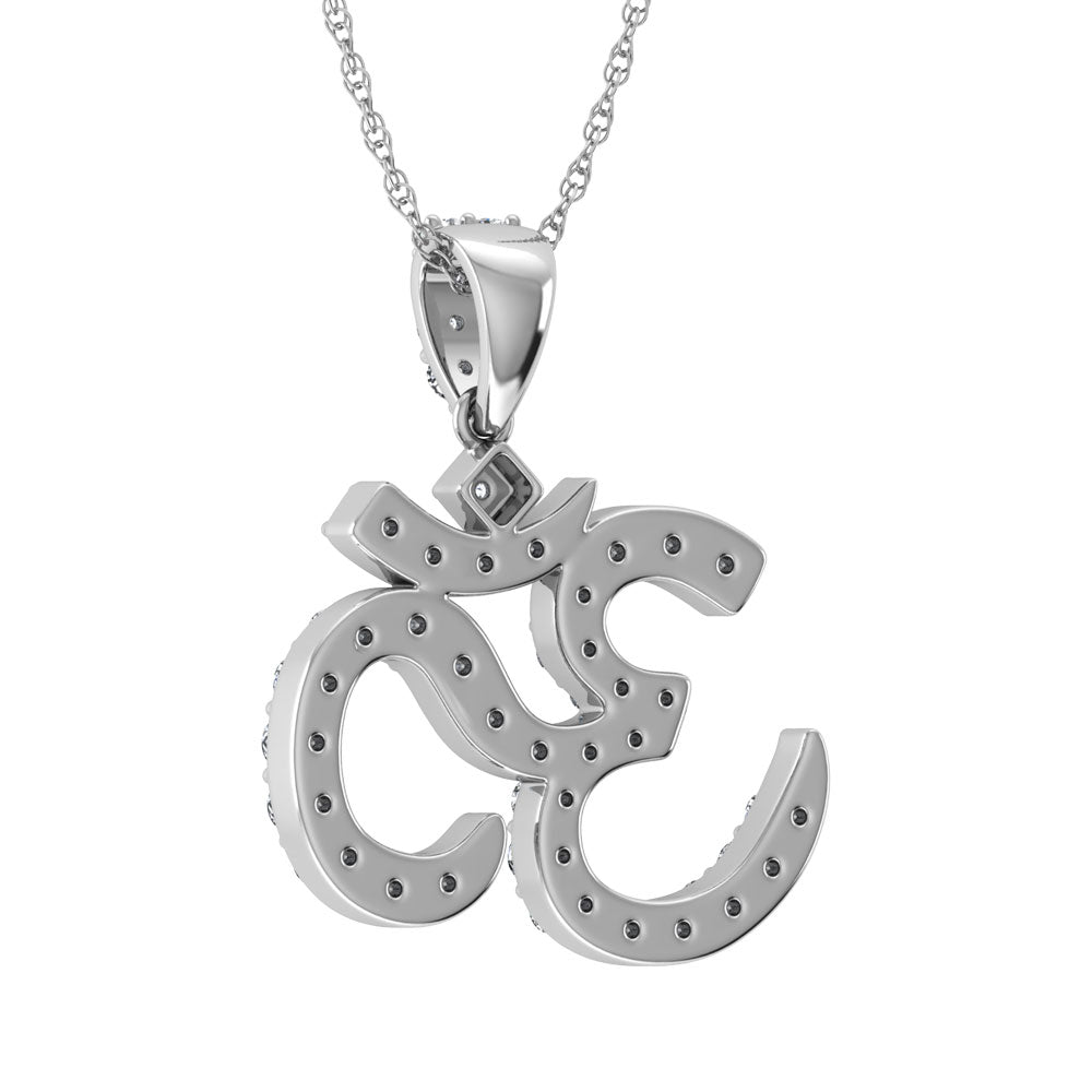 Diamond 1/4 Ct.Tw. Om Pendant in 10K White Gold