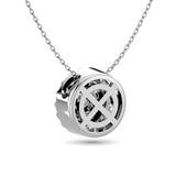 Diamond Round Cut Double Halo Pendant 3/8 ct tw in 14K White Gold