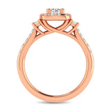 Diamond Classic Shank Single Halo Bridal Ring 1 ct tw Round Cut in 14K Rose Gold