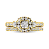 Diamond Classic Shank Single Halo Bridal Ring 1 ct tw Round Cut in 14K Yellow Gold