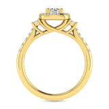 Diamond Classic Shank Single Halo Bridal Ring 1 ct tw Round Cut in 14K Yellow Gold