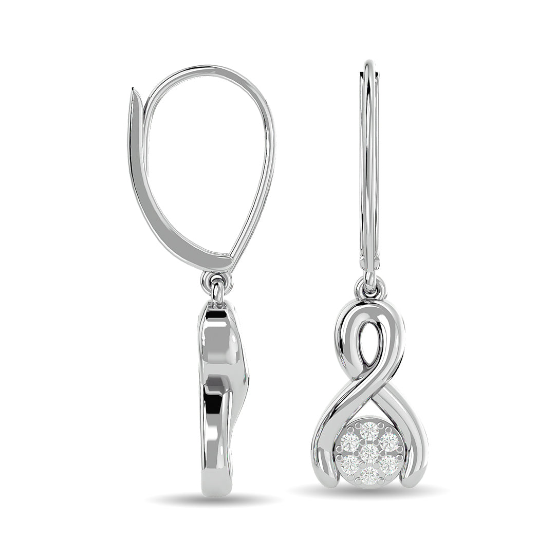 Diamond Fashion Earrings 1/6 ct tw in 10K White Gold