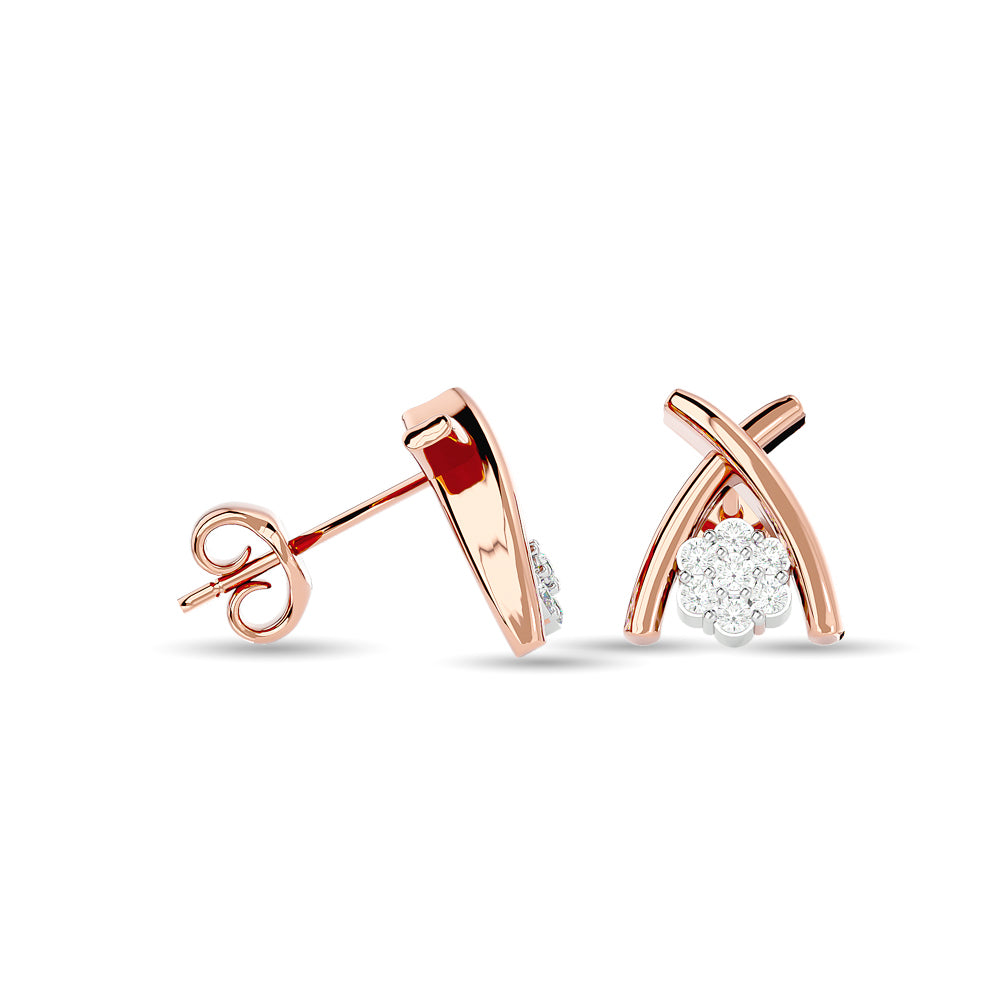 Diamond Fashion Earrings 1/10 ct tw in 10K Rose Gold
