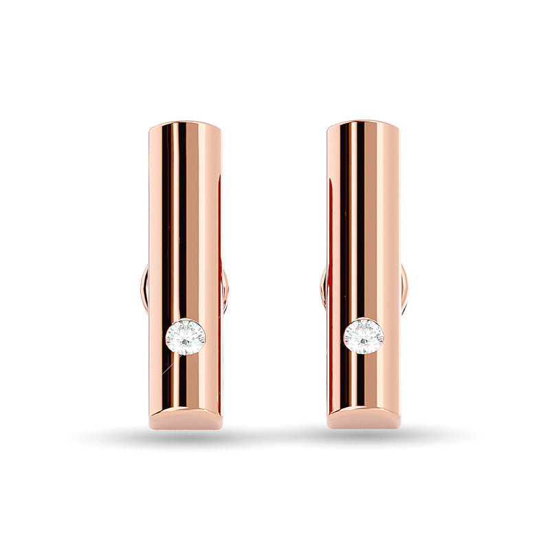 Diamond  1/20 ct tw Bar Earrings in 10K Rose Gold