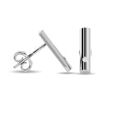 Diamond  1/20 ct tw Bar Earrings in 10K White Gold