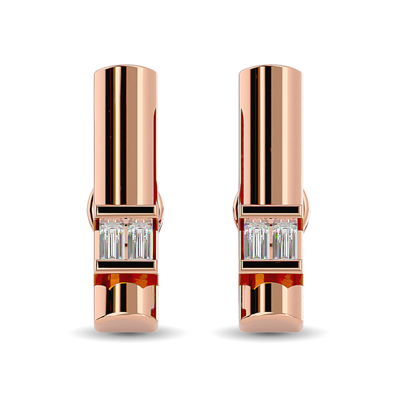 Diamond  1/20 ct tw Bar  Earrings in 10K Rose Gold