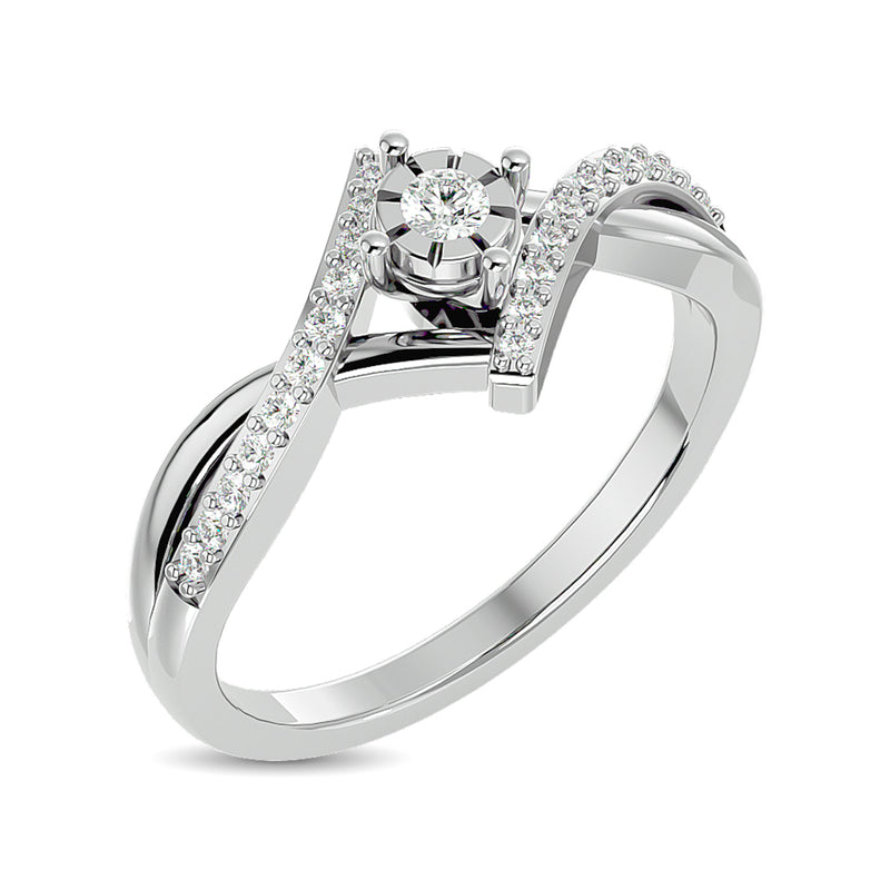 10K White  Gold 1/5 Ct.Tw. Diamond Promise Ring