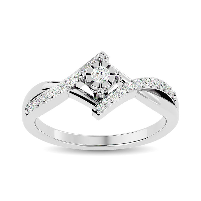 10K White  Gold 1/5 Ct.Tw. Diamond Promise Ring