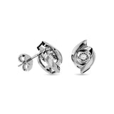 SILVER 1/20CT TW DIAMOND EARRING