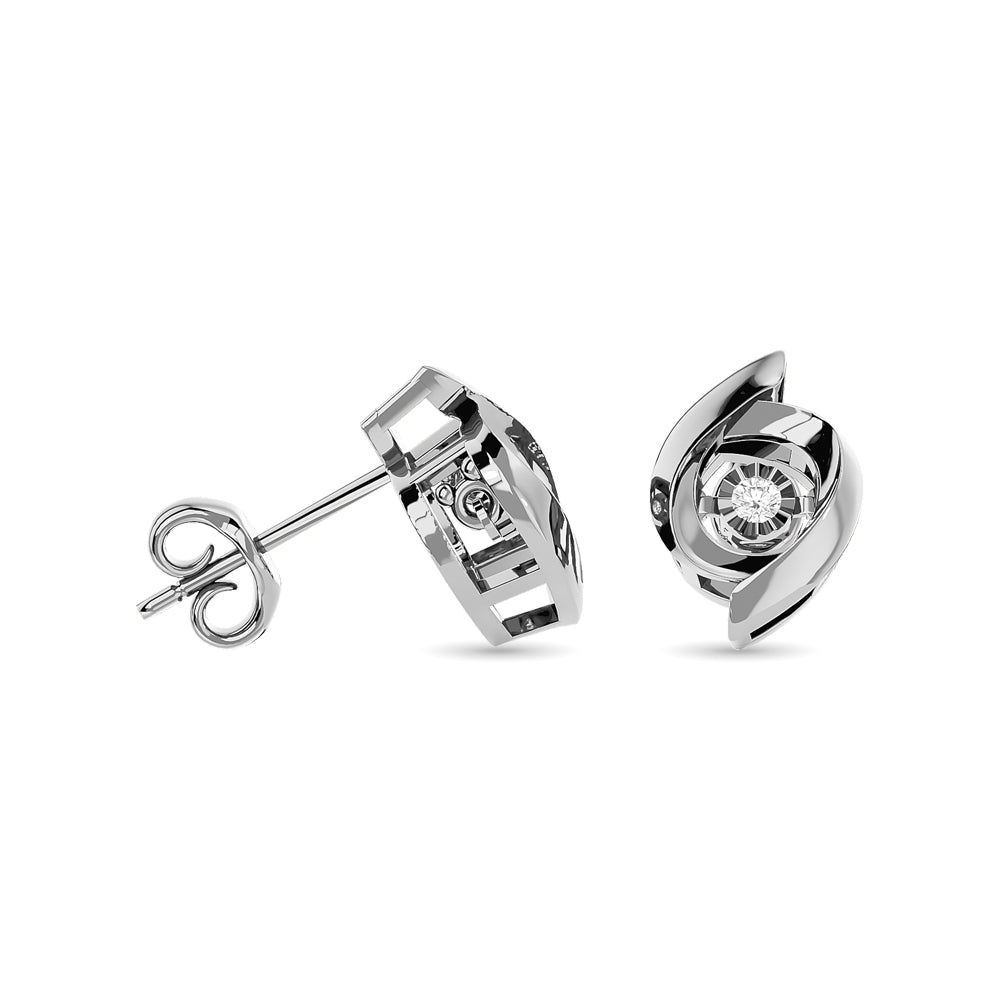 SILVER 1/20CT TW DIAMOND EARRING