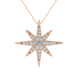 10K Pink Gold 1/5 Ct.Tw. Diamond Star Pendant