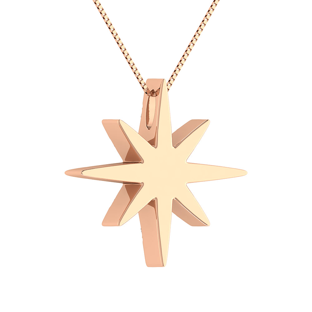 10K Pink Gold 1/5 Ct.Tw. Diamond Star Pendant
