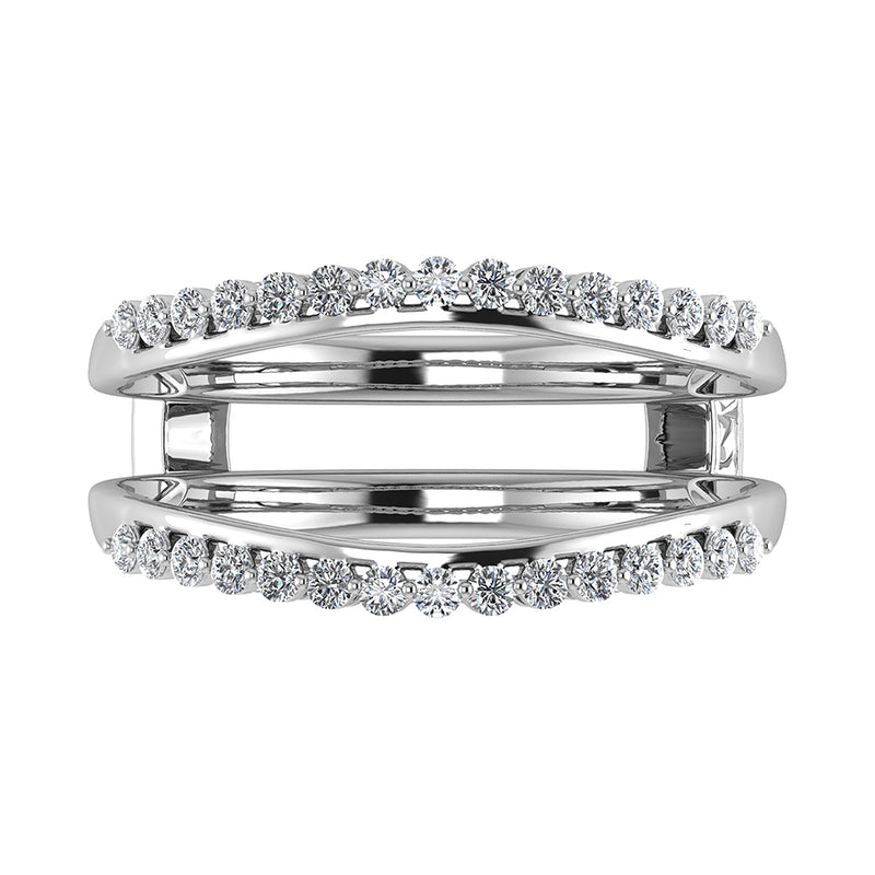 10K White Gold 1/4 Ct.Tw. Diamond Chevron Guard Ring