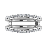 10K White Gold 1/4 Ct.Tw. Diamond Chevron Guard Ring