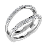 10K White Gold 1/4 Ct.Tw. Diamond Chevron Guard Ring