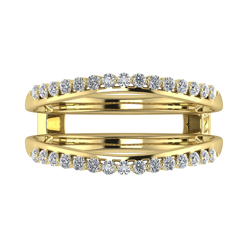 10K Yellow Gold 1/4 Ct.Tw. Diamond Chevron Guard Ring