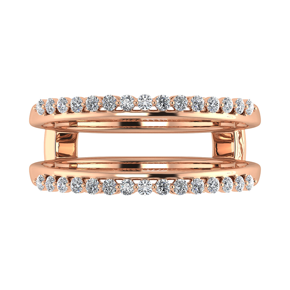 14K Pink Gold 1/2 Ct.Tw. Diamond Guard Ring