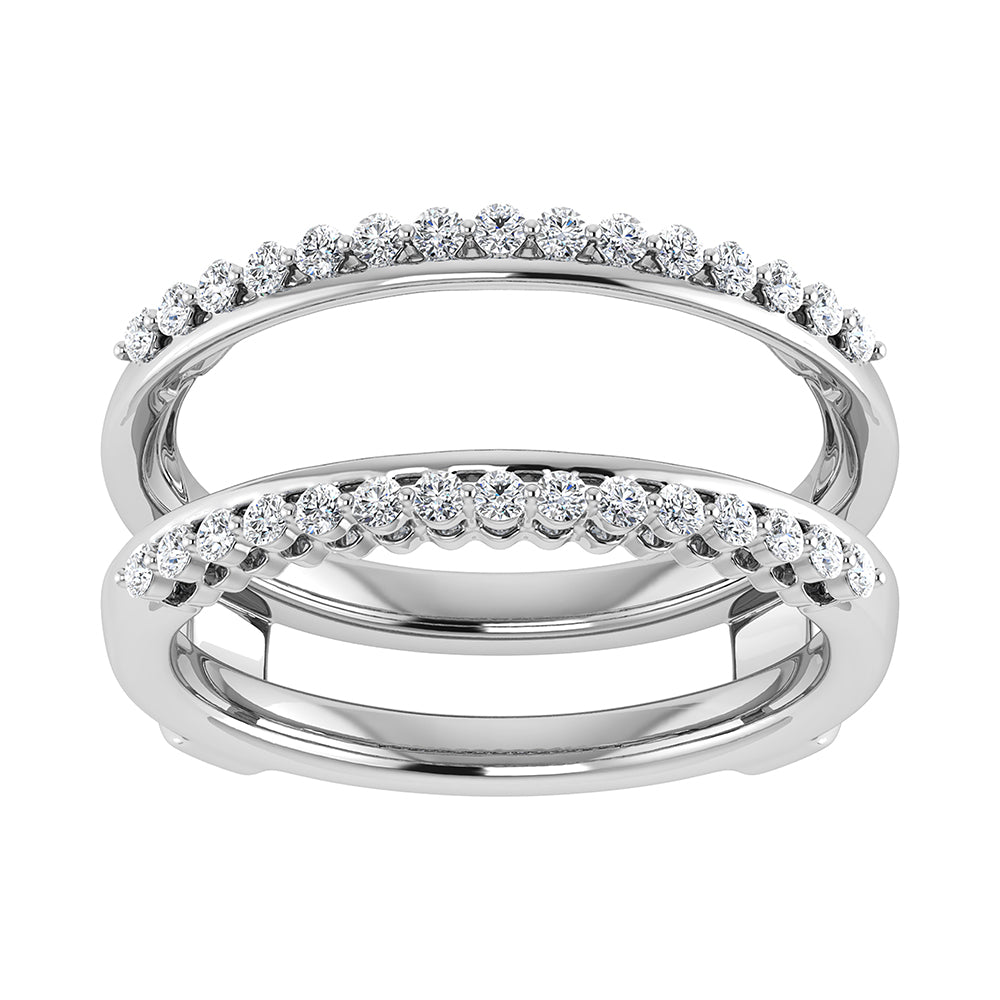 14K White Gold 1/2 Ct.Tw. Diamond Guard Ring