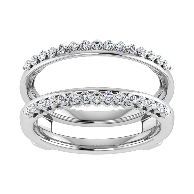 14K White Gold 1/2 Ct.Tw. Diamond Guard Ring