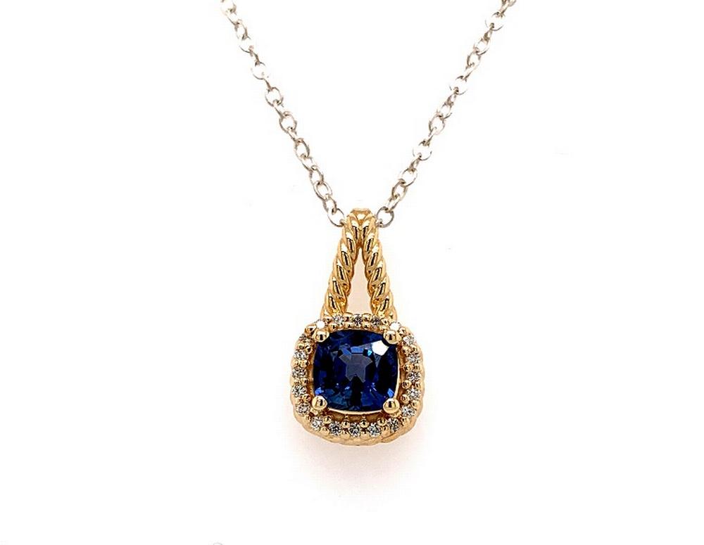 14ky sapphire pendant