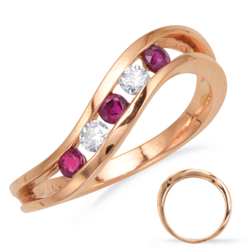 Ruby & Diamond Channel Set Band