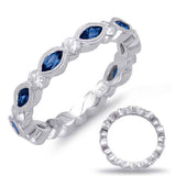 White Gold Sapphire & Diamond Ring
