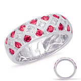 White Gold Ruby & Diamond Ring