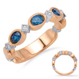 Rose & White Sapphire & Diamond Ring