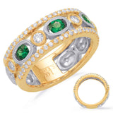 Yellow & White Gold Emd & Dia Ring