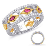 Yellow & White Gold Ruby & Diamond Ring