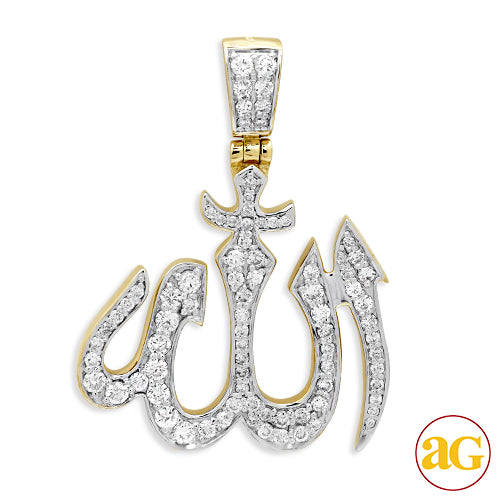 14KY 1.35CTW DIAMOND "ALLAH" PENDANT