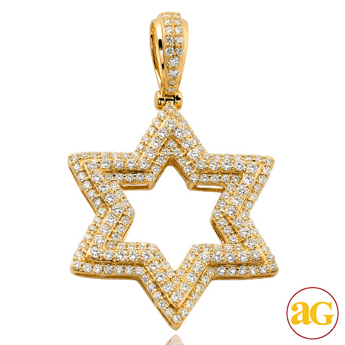 14KY 2.85CTW DIAMOND 'STAR OF DAVID' PENDANT