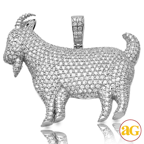 14KW 4.75CTW DIAMOND GOAT PENDANT