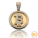 10KY 1.25CTW DIAMOND 'BITCOIN' PENDANT