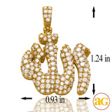 14KY 2.60CTW DIAMOND 'ALLAH' PENDANT - ROUNDED