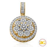 14KY 2.65CTW CLUSTER DIAMOND MEDALLION WITH CLUSTE