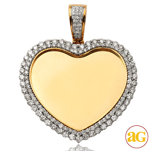 10KY 6.00CTW DIAMOND HEART SHAPED MEMORY PENDANT -