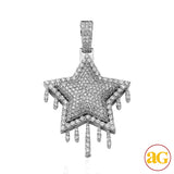 10KW 6.75CTW DIAMOND DRIPPING STAR PENDANT